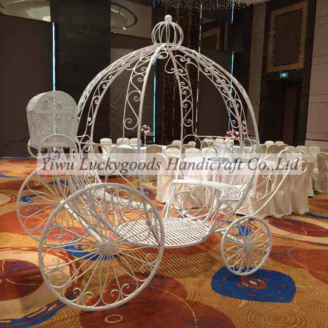 LDJ429 Factory supply bulk large metal pumpkin horse carriage for wedding decoration