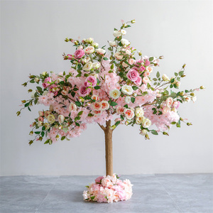 FZS210805 Ornament Silk Wedding Trees Artificial Mini Cherry Blossom Flower Tree Centerpiece For Wedding Table