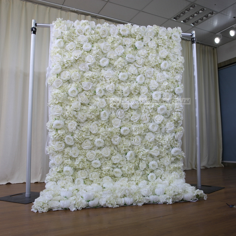 LFB1092 Luckygoods high quality 3D ivory rose peony flower wall white for wedding backdrop decoration