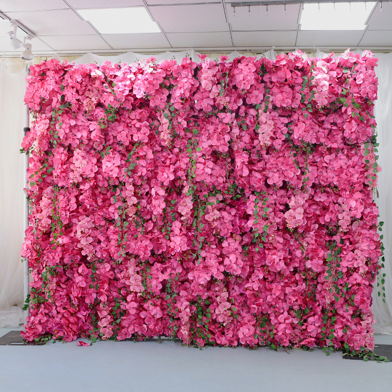 LFB2092 New Flower Wall Panel Artificial Wedding Home Outdoor Event Decor Simulation 3d Orchid Floral Wall Party Decoration