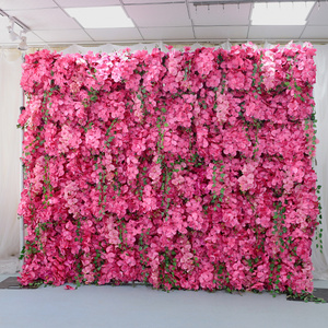 LFB2092 New Flower Wall Panel Artificial Wedding Home Outdoor Event Decor Simulation 3d Orchid Floral Wall Party Decoration