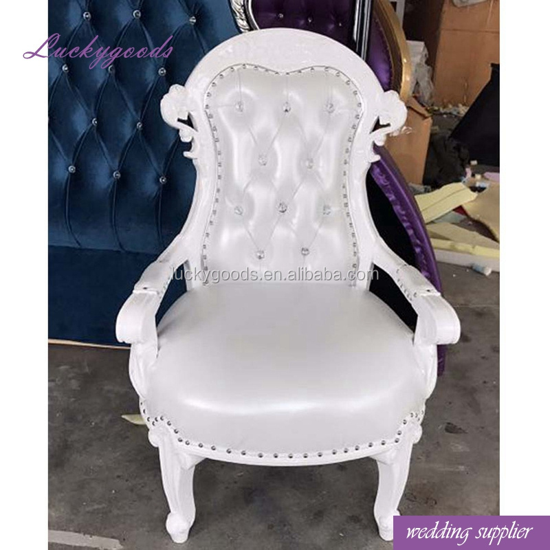 LYZ022 Luxury customized event one seat crown chair white bride wedding sofa chair for wedding party event