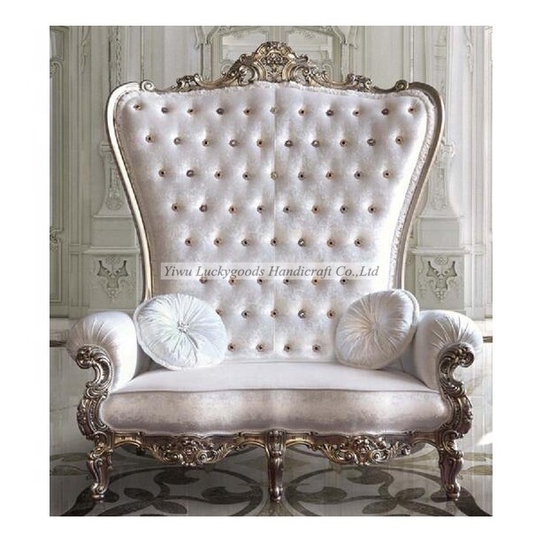 LYZ022 Luxury customized event one seat crown chair white bride wedding sofa chair for wedding party event