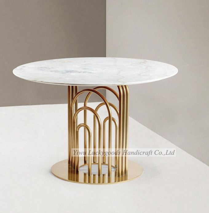 CZ210909-1 2021 Hot Recommend Patten Stainless Steel Wedding Gold Bar Table with crystal beads