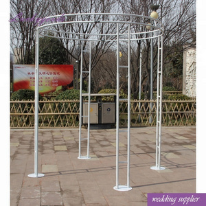 LDJ931 popular selling round roof white metal gazebo for wedding party