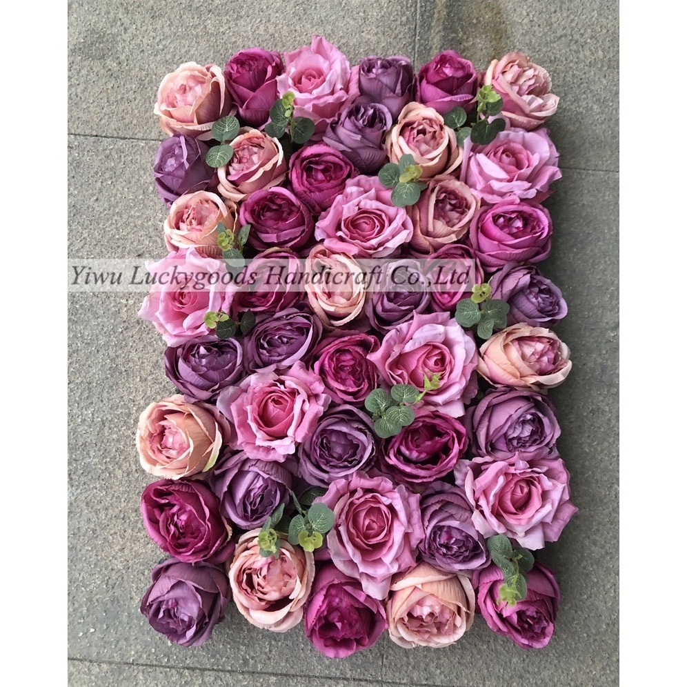 LFB1051  Luckygoods Artificial Rose Flower Wall Panels for Wedding Event Party Backdrop Decorations