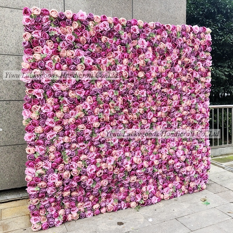 LFB1051  Luckygoods Artificial Rose Flower Wall Panels for Wedding Event Party Backdrop Decorations