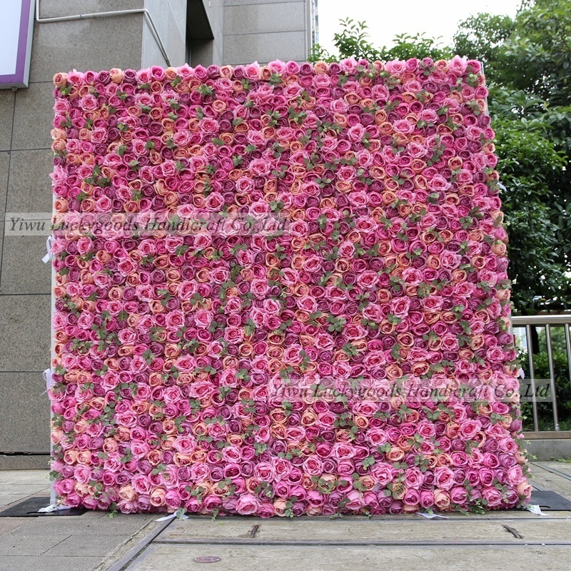 LFB1051  Luckygoods Artificial Rose Flower Wall Panels for Wedding Event Party Backdrop Decorations