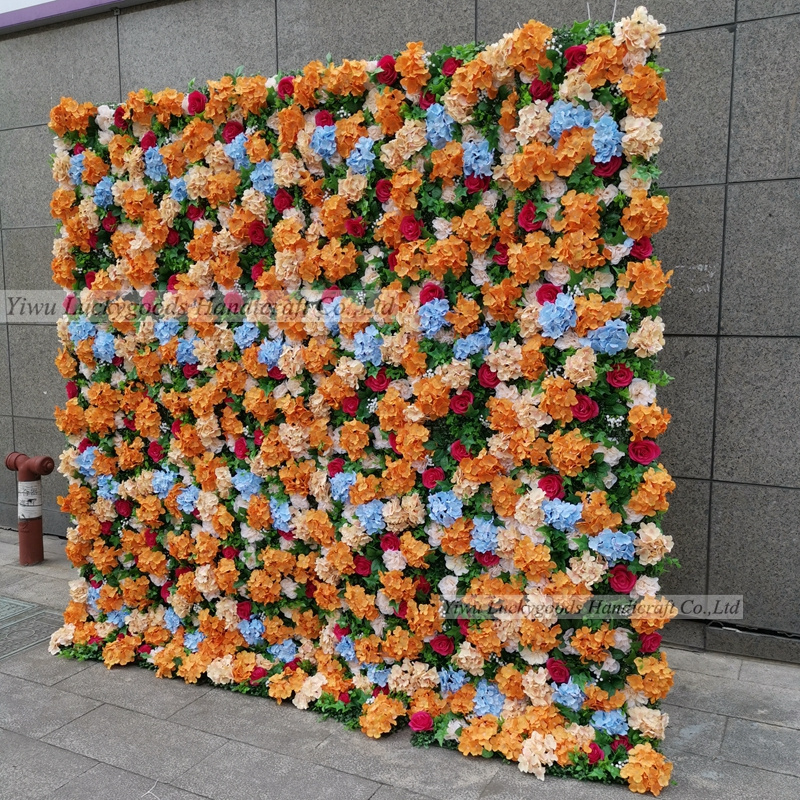 Decorative Wall Flowers 3d Flower Panel Backdrop Wall Artificial Wedding Decoration LFB1226-wall