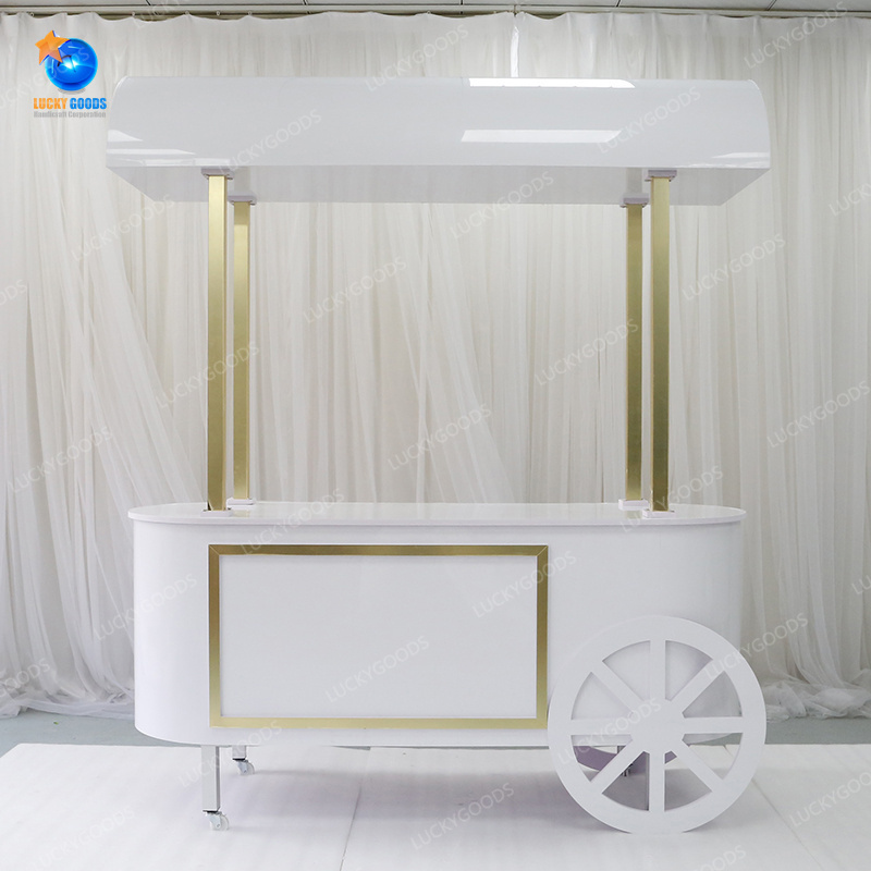 BJ210511-80 Morden white wedding cart flower and candy cart for wedding decoration