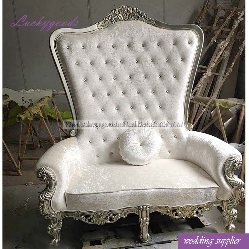 LYZ022 Luxury customized event one seat crown chair white bride wedding sofa chair for wedding party event