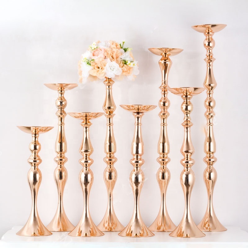 HJ240005 Luckygoods multi size gold silver metal Mermaid Vase centerpieces candle holders iron candlestick for wedding table