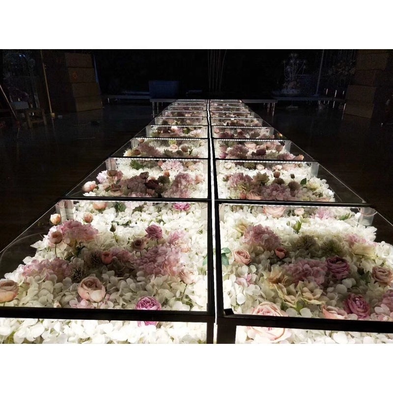 LFB1509 Luckygoods Wholesale LED Dancing Floor Panel with Artificial Flowers for Party & Wedding