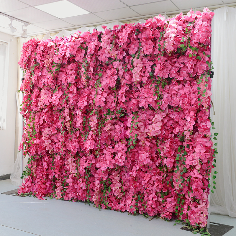 LFB2092 New Flower Wall Panel Artificial Wedding Home Outdoor Event Decor Simulation 3d Orchid Floral Wall Party Decoration