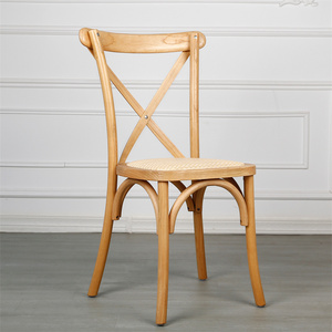 JJ220101 2024 Wholesale Stack Stackable Beech Oak Crossback Chair Wedding Vineyard Dining Wood Cross Back Chair