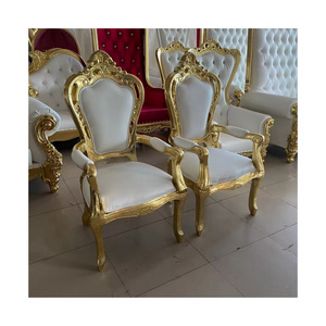 JJ230051 High Back Throne Sofa Chairs Luxury Royal Wooden King And Queen Wedding Sofa Chairs