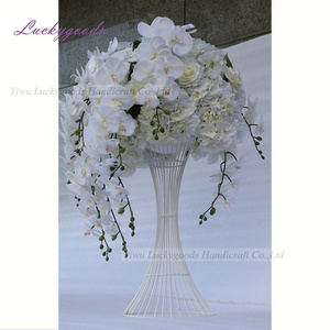 LFB1222 Personalized Artificial Ivory Rose Butterfly Wedding Centerpiece Flower Decorative Flowers & Wreaths