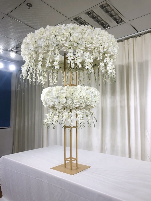 Wholesale wedding metal tall table centerpieces1.5m decorative metal wedding centerpiece with flowers