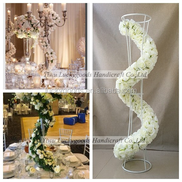 Wholesale wedding metal tall table centerpieces1.5m decorative metal wedding centerpiece with flowers