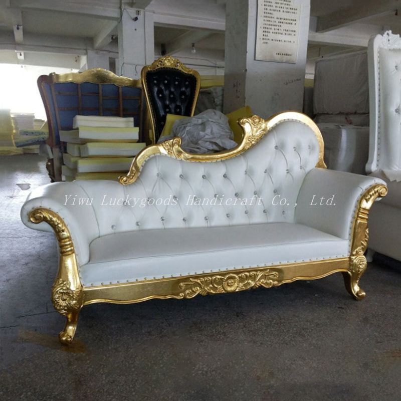 Luckygoods  Throne Chair Chaise Wholesale Throne CAhairs wedding high back bridal and groom  sofa bed  SF210511-44