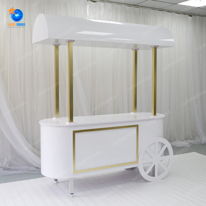 BJ210511-80 Morden white wedding cart flower and candy cart for wedding decoration