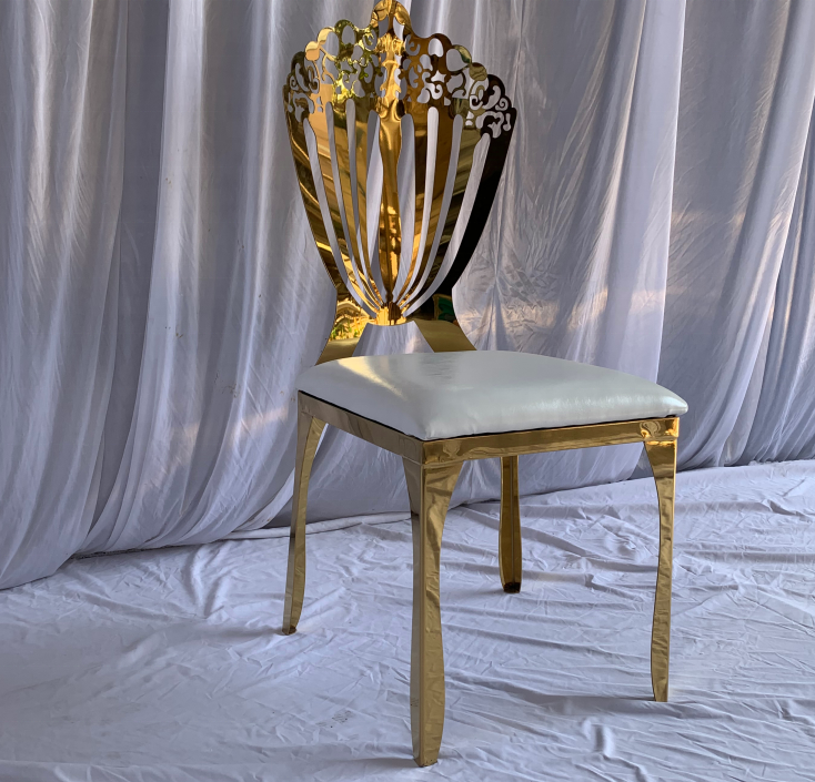 CY210511-11 Luckygoods new design Wholesale Foshan Stainless Steel Weeding Chair Chairs Event Wedding Gold Wedding Chair