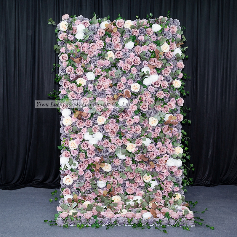 LFB1528 Hot Selling Roll-Up White Green Flower Wall for Mother's Day Easter Graduation Photography Christmas Decoration