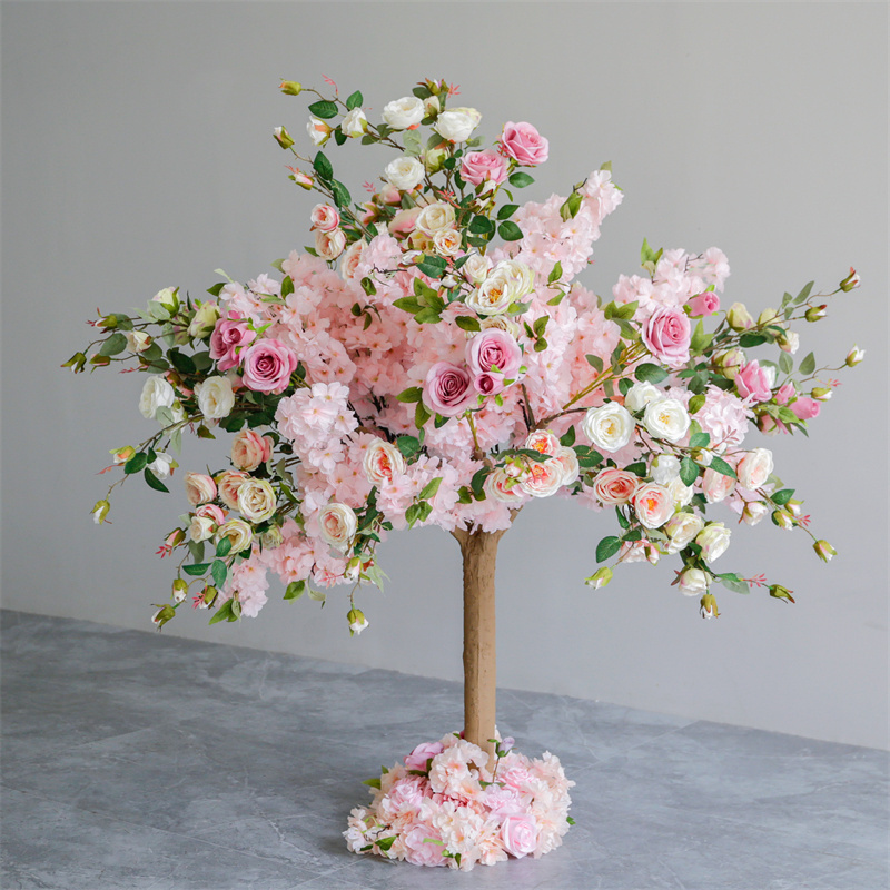 FZS210805 Ornament Silk Wedding Trees Artificial Mini Cherry Blossom Flower Tree Centerpiece For Wedding Table