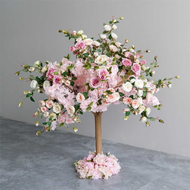 FZS210805 Ornament Silk Wedding Trees Artificial Mini Cherry Blossom Flower Tree Centerpiece For Wedding Table