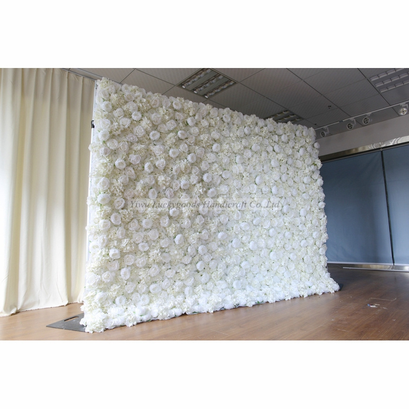 LFB1092 Luckygoods high quality 3D ivory rose peony flower wall white for wedding backdrop decoration