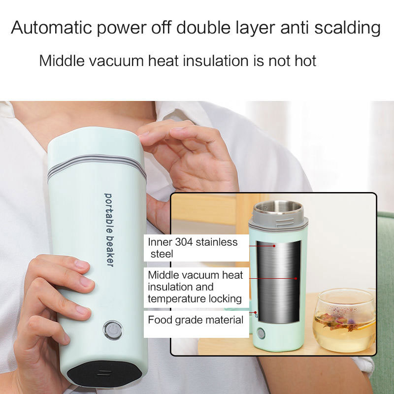 350ML Portable Electric Kettle 220V Electric Water Bottle Fast Boiling Boiler For Outdoor Traveling Stainless Steel Material