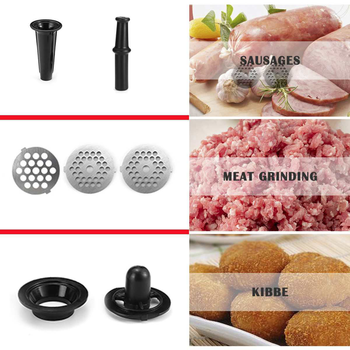 Mini Electric Meat Grinder 3200W Max Powerful Meat Grinder Electric Sausage Syringe Food Processor Home Sausage Stuffer