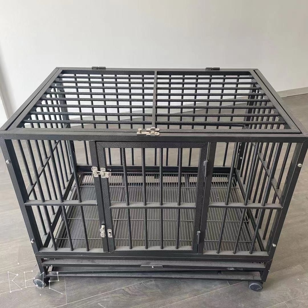 Hot sale strong large Dog fence cage heavy duty dog cage crates with four wheels