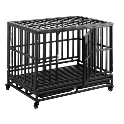 Hot sale strong large Dog fence cage heavy duty dog cage crates with four wheels