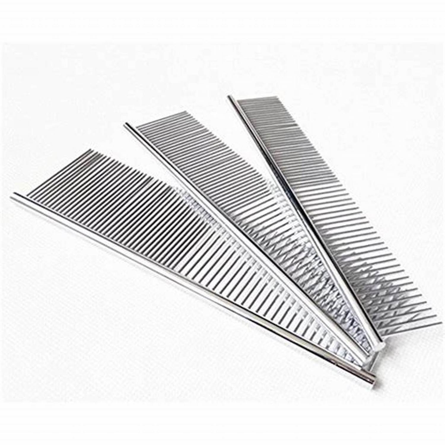 Dog Grooming Comb Stainless Steel Small Dog Comb Wide Tooth Pet Grooming Brush and Metal Comb