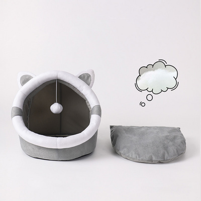 Self Warming Shell Nest Burrowing Soft Winter Cat Bed Cave Semi-surrounded Cozy Cave Dog Bed Cat Sleep Bag For Sale