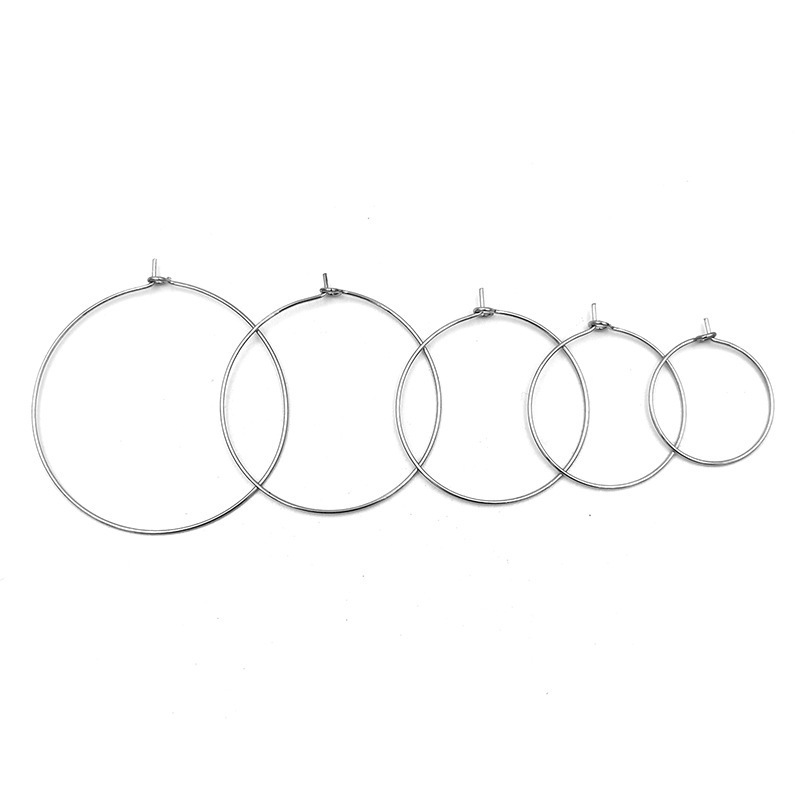 Circle Wire Hooks Loop Accessories Earring Hooks  Charm Ring  Stainless Steel Findings for DIY Jewelry Making Component