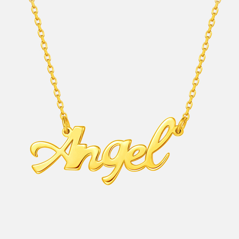 2019 fashion Jewelry metal copper brass stainless steel silver customized laser cutting letter logo necklace  pendant charms