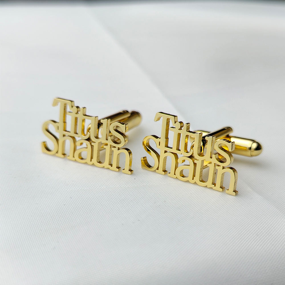 Personalized Custom Logo Cufflink  Engraved Name Initials Cufflinks  For Men Stainless Steel Jewelry Gift