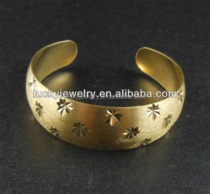 Wholesale saudi arabia gold bangles design imitation jewelry, wide gold cuff bracelet brass copper bangles