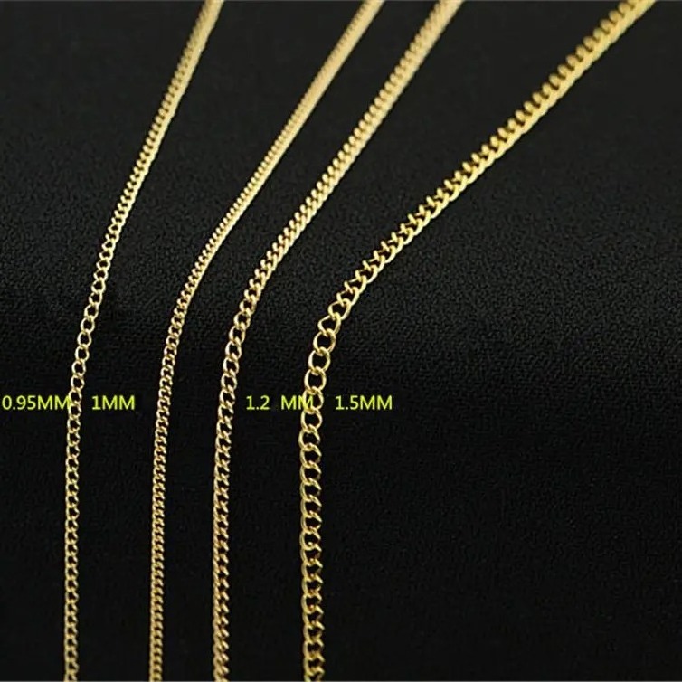 Real 14K Gold Filled Curb Link Chain 1MM/1.2MM/1.5MM/2.3MM Chain Necklace Horsewhip Extender Chain DIY Jewelry Making Accessory