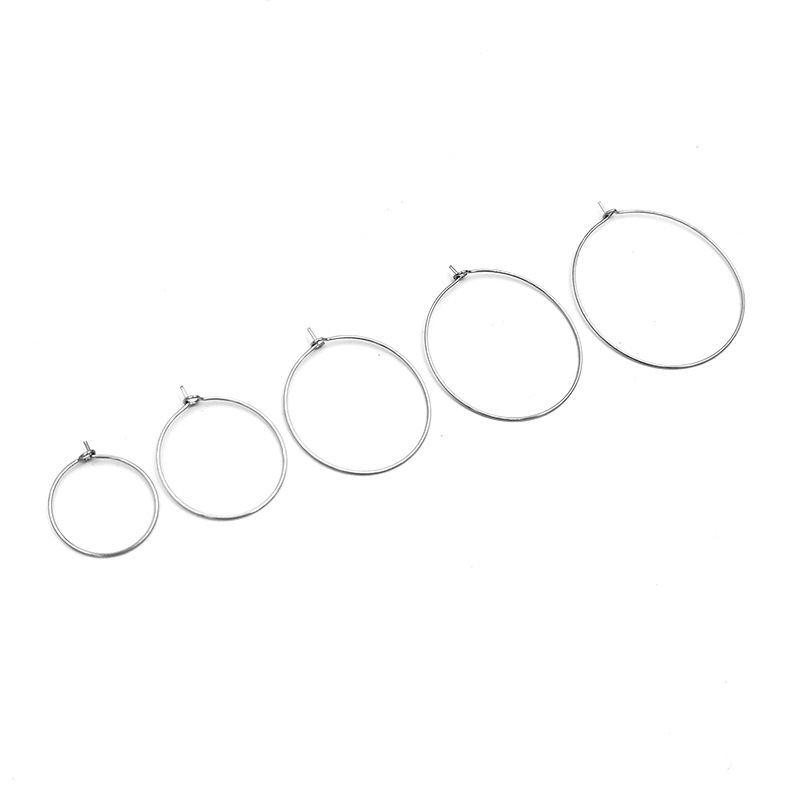 Circle Wire Hooks Loop Accessories Earring Hooks  Charm Ring  Stainless Steel Findings for DIY Jewelry Making Component