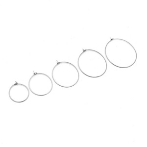 Circle Wire Hooks Loop Accessories Earring Hooks  Charm Ring  Stainless Steel Findings for DIY Jewelry Making Component