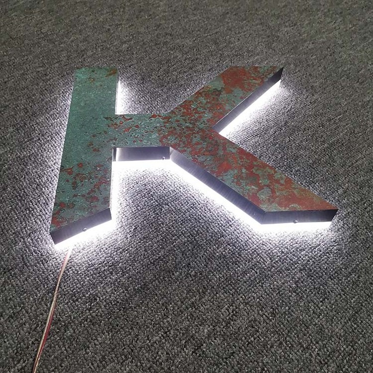 custom painted wall mounted backlit letter sign 3d logo wall large letter lighted up sign for wall led logo sign decor