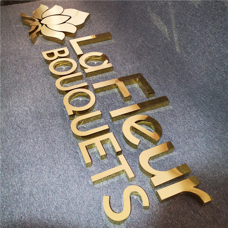 Customized stainless steel letters gold mirror polish stainless steel alphabet letters