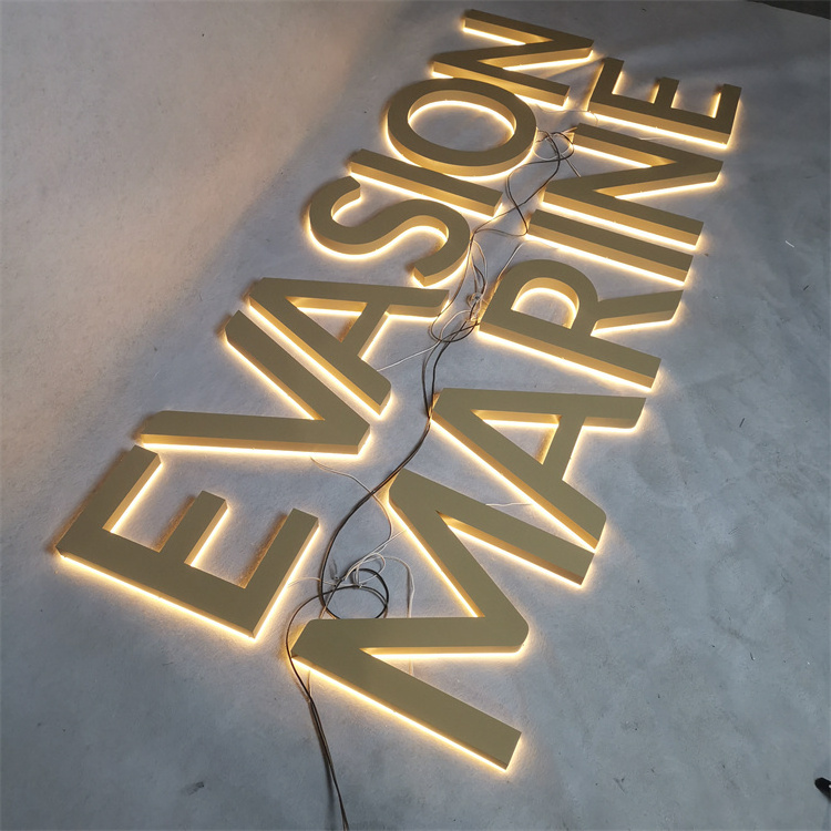 Custom Store Brand 3D Enseigne Lumineuse Led light Metal Backlit Electronic Sign Wall Outdoor Sign