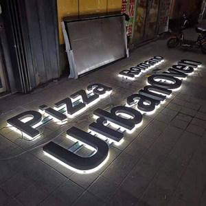 Custom Store Brand Name Front 3D Enseigne Lumineuse Led Metal Backlit Electronic Sign Wall Outdoor Sign