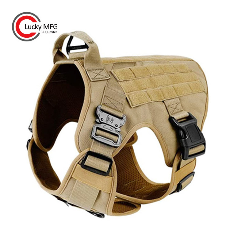 Pet Safety Vest Adjustable Durable No Pull Tactical Training K9 Dog Harness Leash and Collar