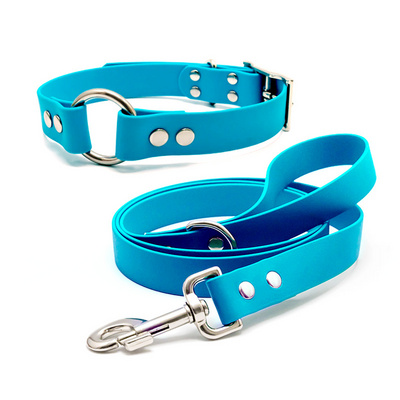 Custom waterproof soft rubber silicone pvc hunting dog collar and leash set