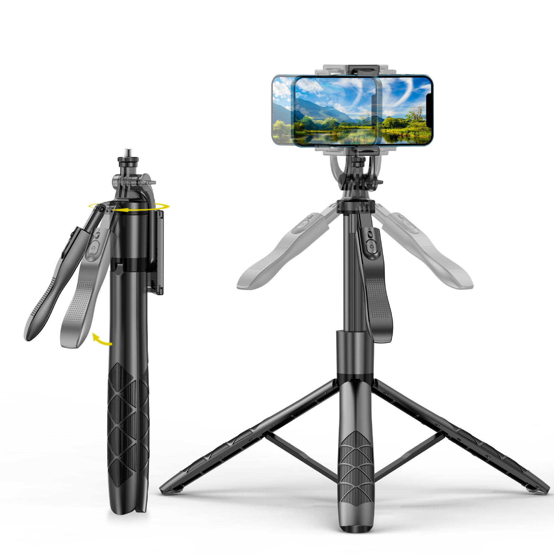 L16 Multifunctional Balance and Stable Umbrella-style Live Streaming Tripod self stick extend 1550 with Bluetooth Selfie Stick.